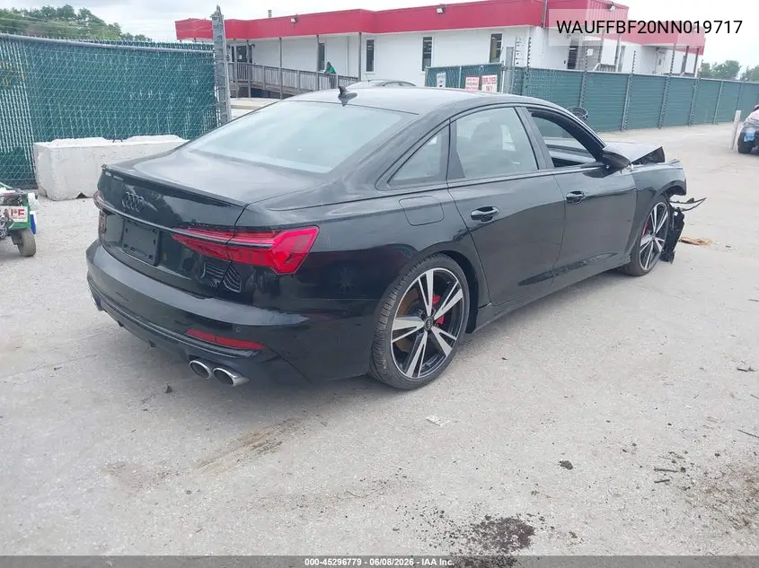 2022 Audi S6 Prestige Tfsi Quattro Tiptronic VIN: WAUFFBF20NN019717 Lot: 45296779