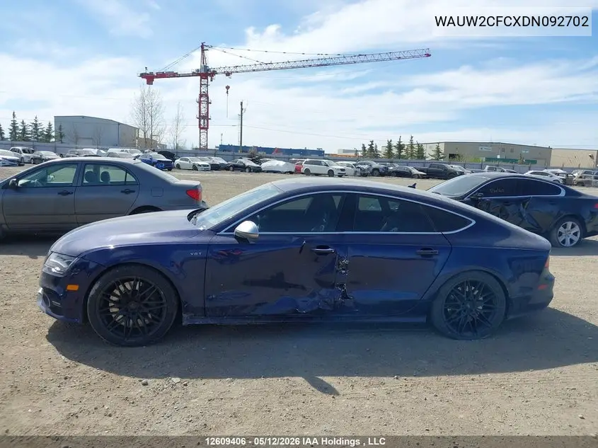 2013 Audi S7 Premium VIN: WAUW2CFCXDN092702 Lot: 12609406