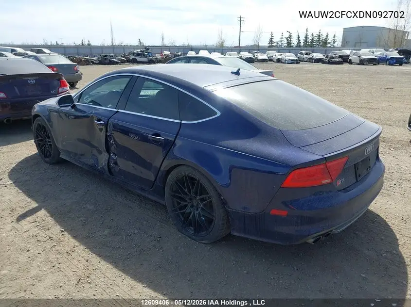 2013 Audi S7 Premium VIN: WAUW2CFCXDN092702 Lot: 12609406