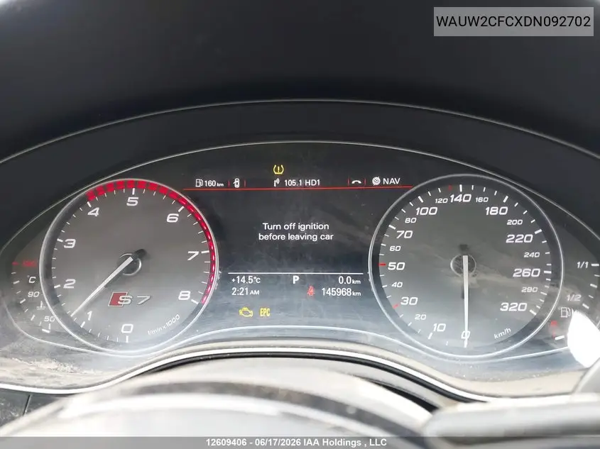 2013 Audi S7 Premium VIN: WAUW2CFCXDN092702 Lot: 12609406