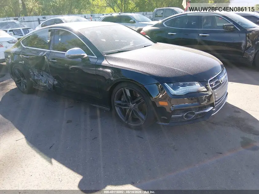 2014 Audi S7 4.0T Prestige VIN: WAUW2BFC4EN086115 Lot: 45115592