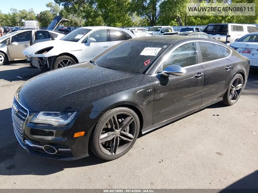 2014 Audi S7 4.0T Prestige VIN: WAUW2BFC4EN086115 Lot: 45115592