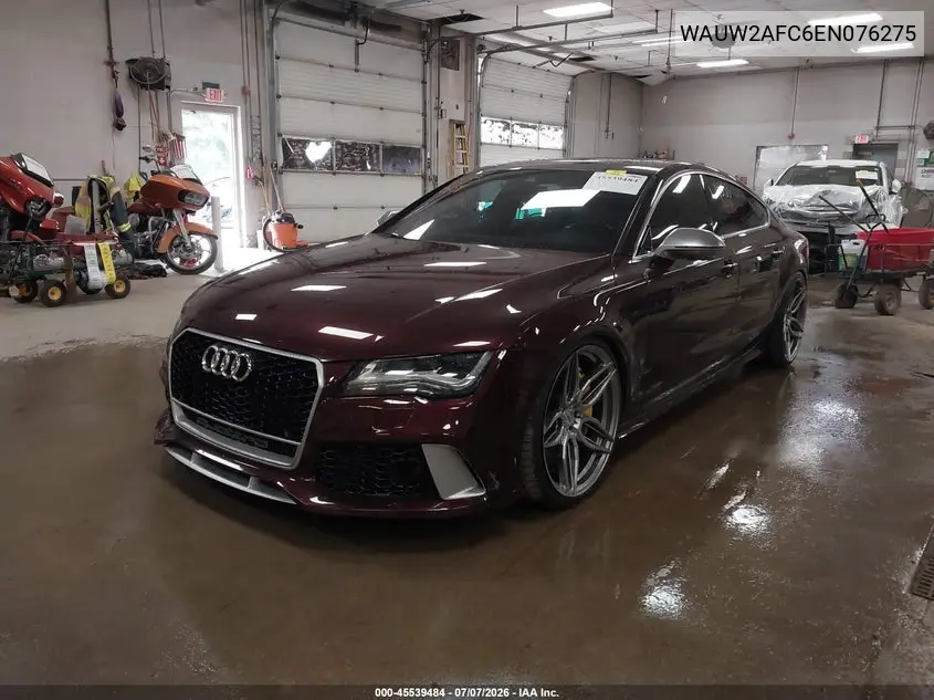 2014 Audi S7 4.0T Prestige VIN: WAUW2AFC6EN076275 Lot: 45539484