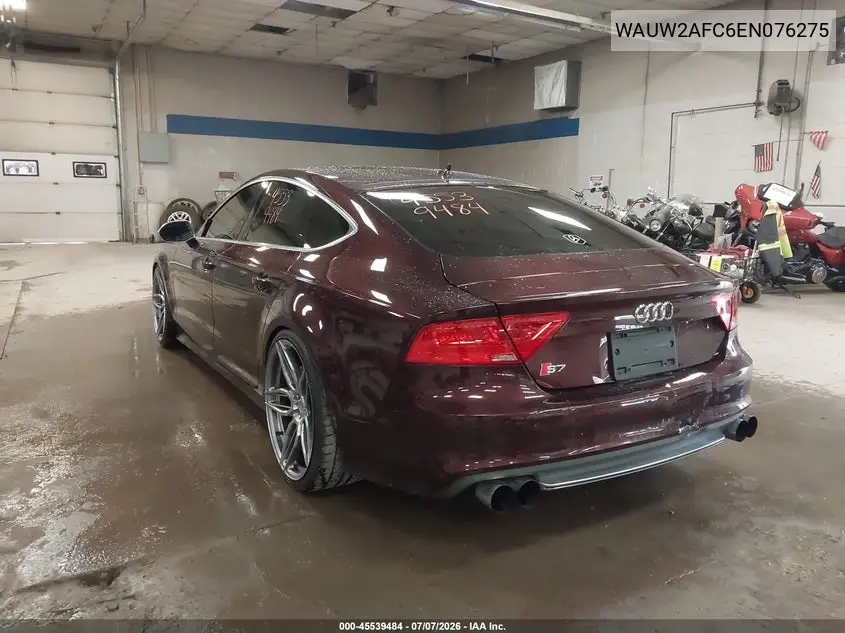 2014 Audi S7 4.0T Prestige VIN: WAUW2AFC6EN076275 Lot: 45539484