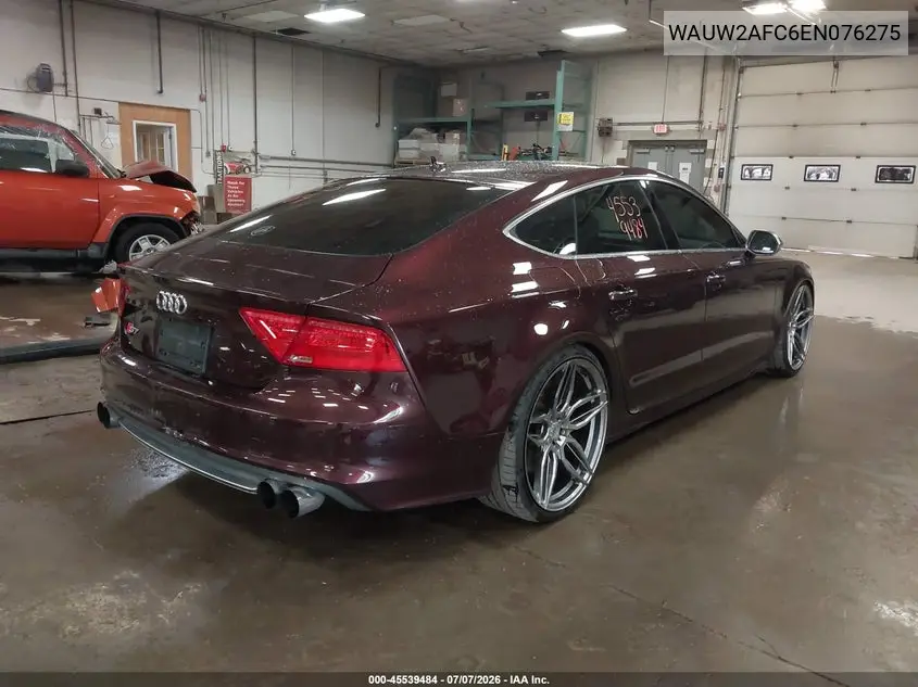 2014 Audi S7 4.0T Prestige VIN: WAUW2AFC6EN076275 Lot: 45539484