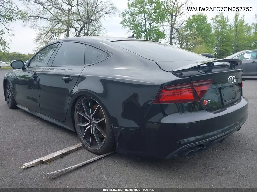 2016 Audi S7 4.0T VIN: WAUW2AFC7GN052750 Lot: 45057439