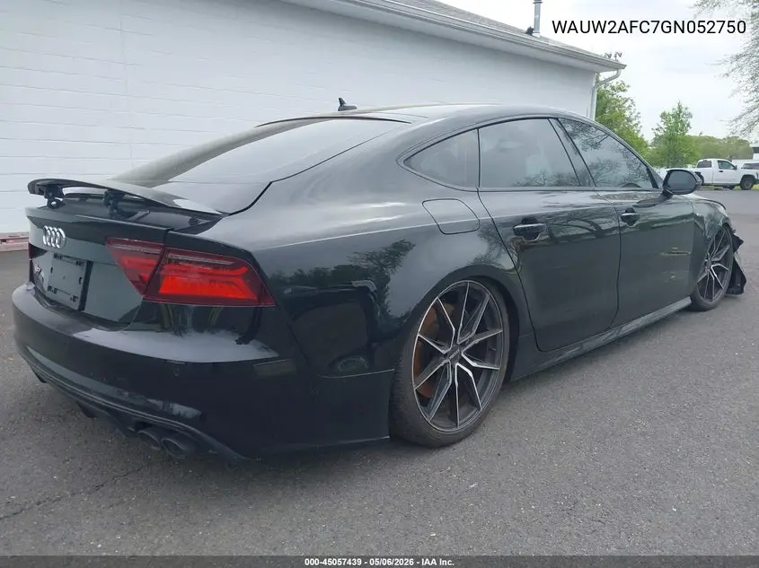 2016 Audi S7 4.0T VIN: WAUW2AFC7GN052750 Lot: 45057439