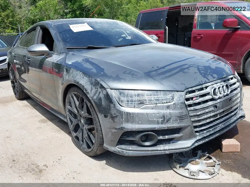 2016 Audi S7 4.0T VIN: WAUW2AFC4GN008222 Lot: 45127112