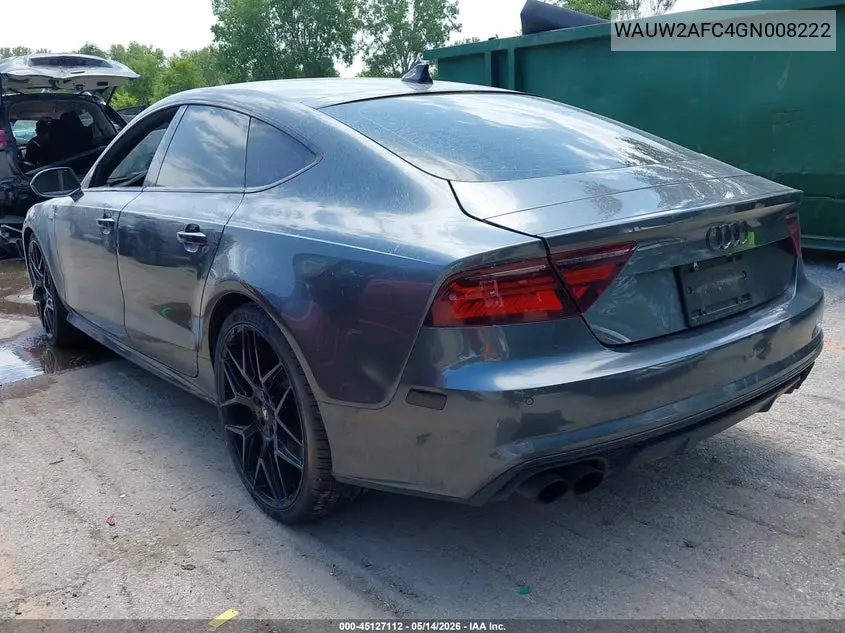 2016 Audi S7 4.0T VIN: WAUW2AFC4GN008222 Lot: 45127112