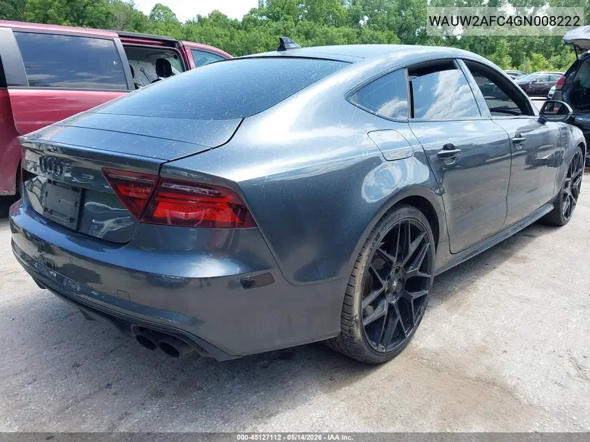 2016 Audi S7 4.0T VIN: WAUW2AFC4GN008222 Lot: 45127112