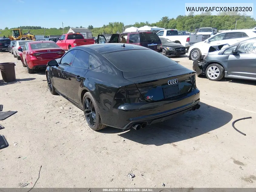 2016 Audi S7 4.0T VIN: WAUW2AFCXGN123200 Lot: 45278174