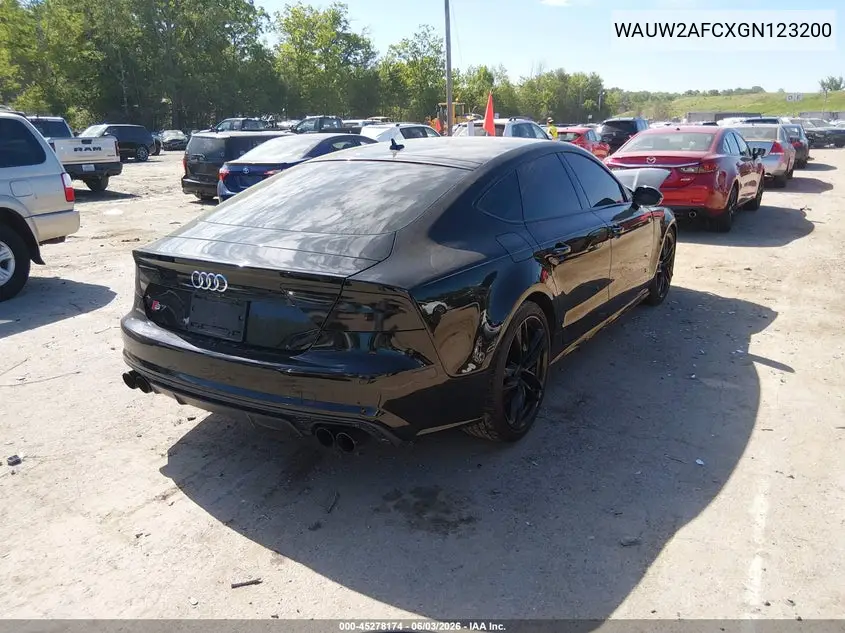 2016 Audi S7 4.0T VIN: WAUW2AFCXGN123200 Lot: 45278174