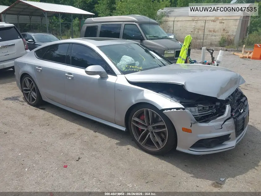 2016 Audi S7 4.0T (S Tronic) (No Longer Available For Ordering) VIN: WAUW2AFC0GN047535 Lot: 45419958