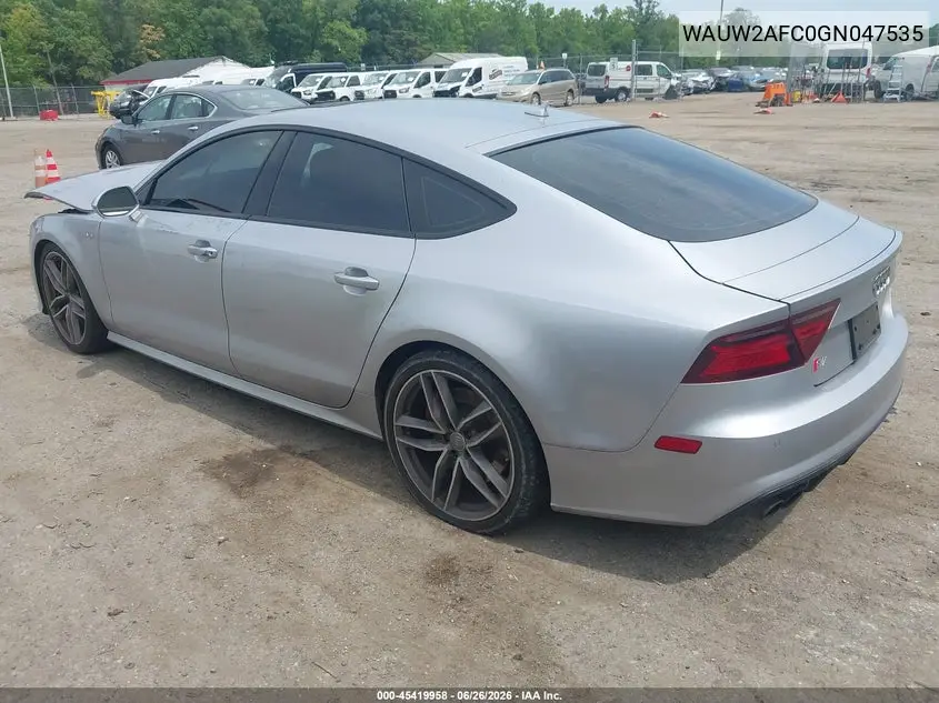 2016 Audi S7 4.0T (S Tronic) (No Longer Available For Ordering) VIN: WAUW2AFC0GN047535 Lot: 45419958