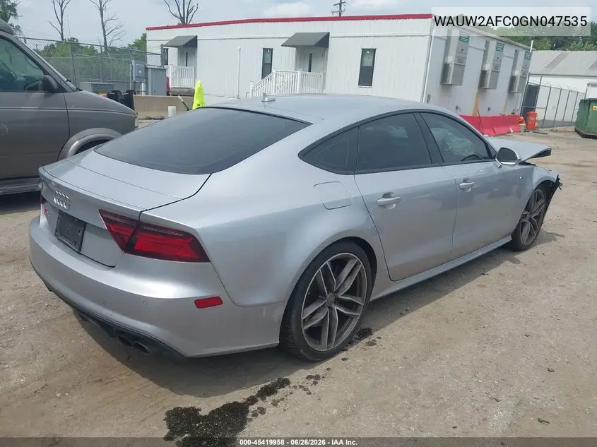 2016 Audi S7 4.0T (S Tronic) (No Longer Available For Ordering) VIN: WAUW2AFC0GN047535 Lot: 45419958