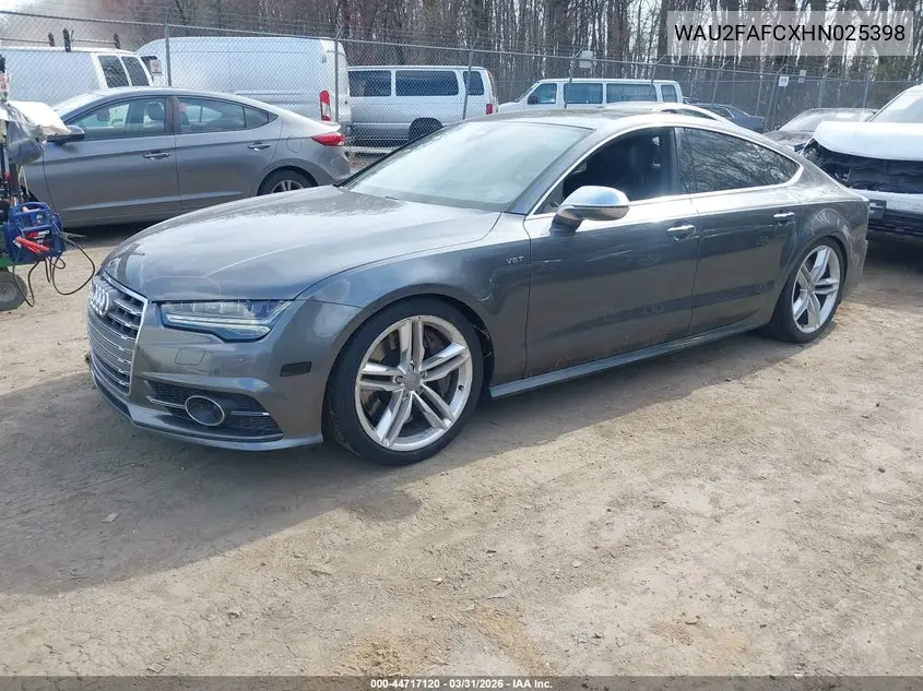 2017 Audi S7 4.0T Premium Plus VIN: WAU2FAFCXHN025398 Lot: 44717120