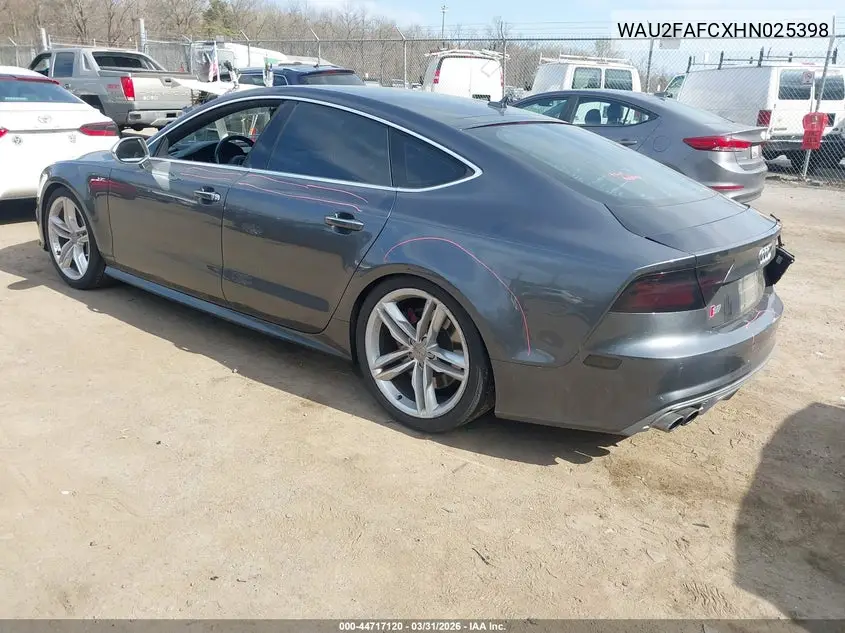 2017 Audi S7 4.0T Premium Plus VIN: WAU2FAFCXHN025398 Lot: 44717120