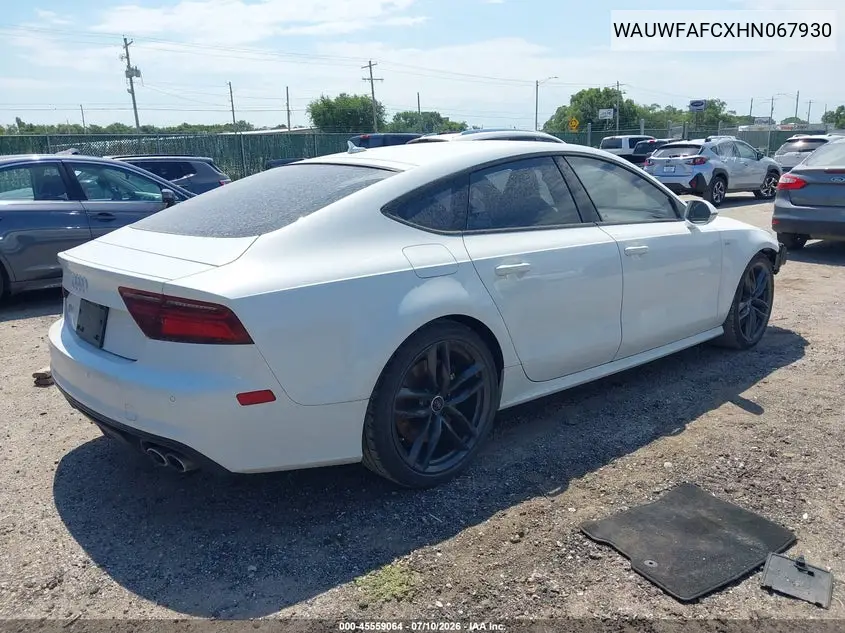 2017 Audi S7 4.0T Premium Plus VIN: WAUWFAFCXHN067930 Lot: 45559064