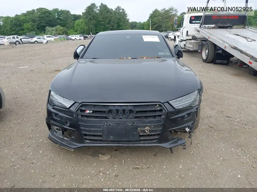2018 Audi S7 4.0T Premium Plus VIN: WAUWFAFC0JN052925 Lot: 45377432