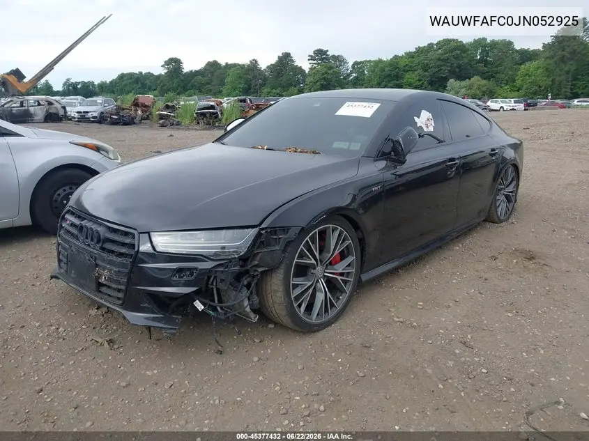 2018 Audi S7 4.0T Premium Plus VIN: WAUWFAFC0JN052925 Lot: 45377432