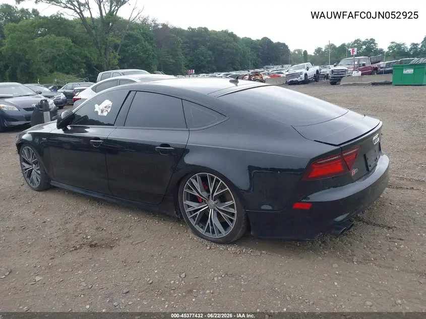 2018 Audi S7 4.0T Premium Plus VIN: WAUWFAFC0JN052925 Lot: 45377432