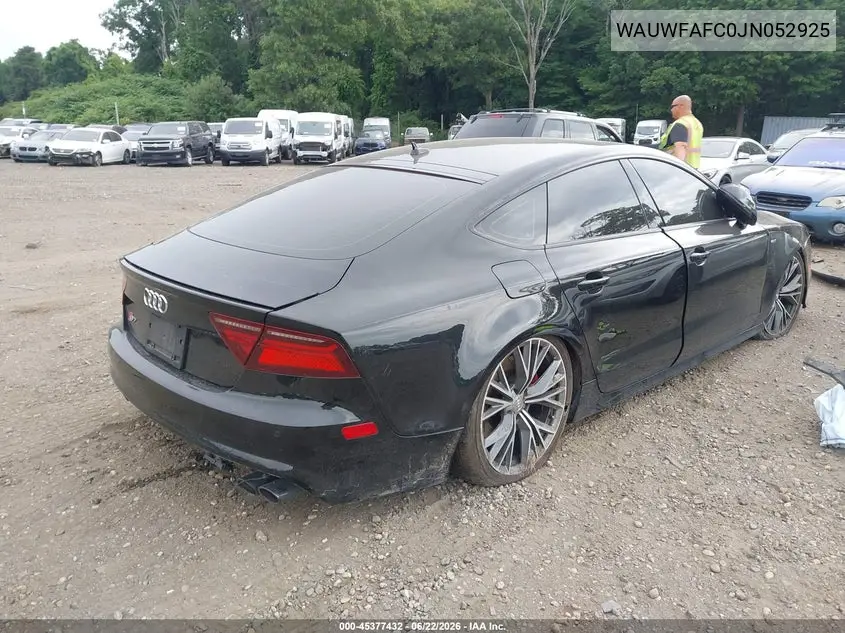 2018 Audi S7 4.0T Premium Plus VIN: WAUWFAFC0JN052925 Lot: 45377432