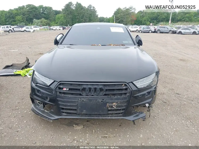 2018 Audi S7 4.0T Premium Plus VIN: WAUWFAFC0JN052925 Lot: 45377432