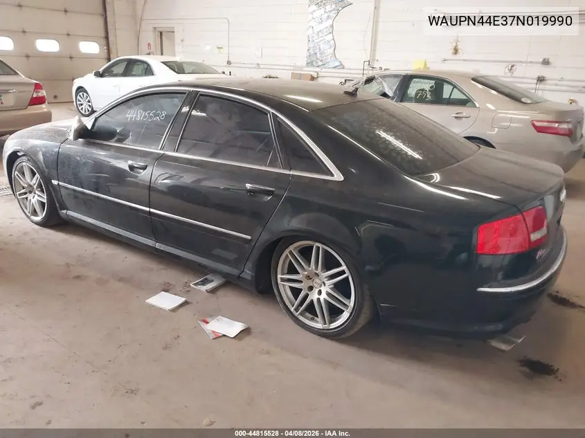 2007 Audi S8 5.2 VIN: WAUPN44E37N019990 Lot: 44815528