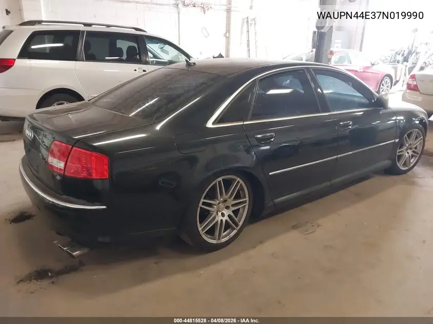 2007 Audi S8 5.2 VIN: WAUPN44E37N019990 Lot: 44815528