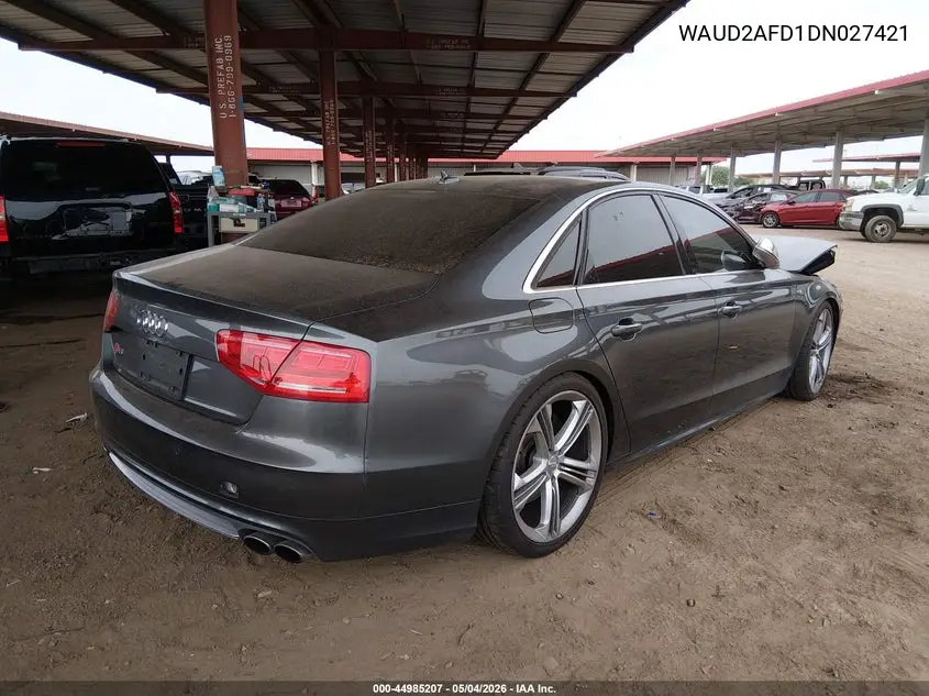 2013 Audi S8 4.0T VIN: WAUD2AFD1DN027421 Lot: 44985207