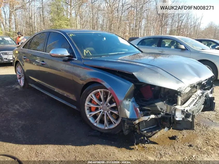 2015 Audi S8 4.0T VIN: WAUK2AFD9FN008271 Lot: 44106259