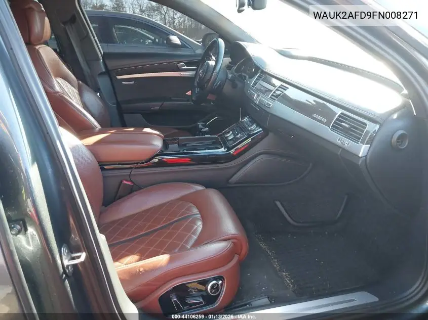 2015 Audi S8 4.0T VIN: WAUK2AFD9FN008271 Lot: 44106259