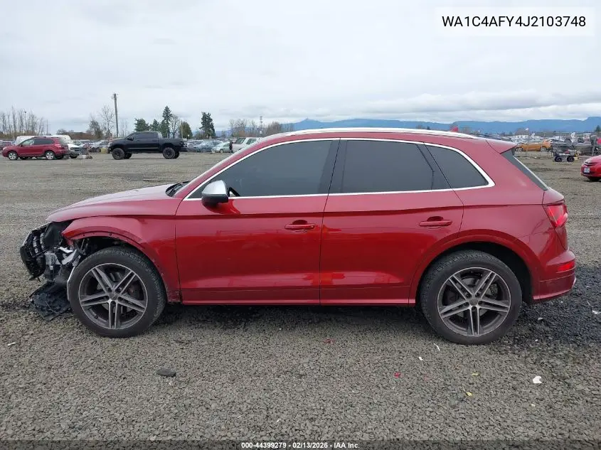 2018 Audi Sq5 3.0T Premium Plus VIN: WA1C4AFY4J2103748 Lot: 44399279