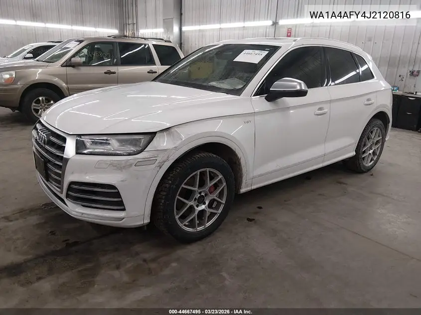 2018 Audi Sq5 3.0T Premium Plus VIN: WA1A4AFY4J2120816 Lot: 44667495