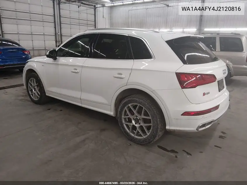 2018 Audi Sq5 3.0T Premium Plus VIN: WA1A4AFY4J2120816 Lot: 44667495