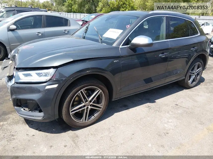 2018 Audi Sq5 3.0T Premium Plus VIN: WA1A4AFY0J2008353 Lot: 45588826