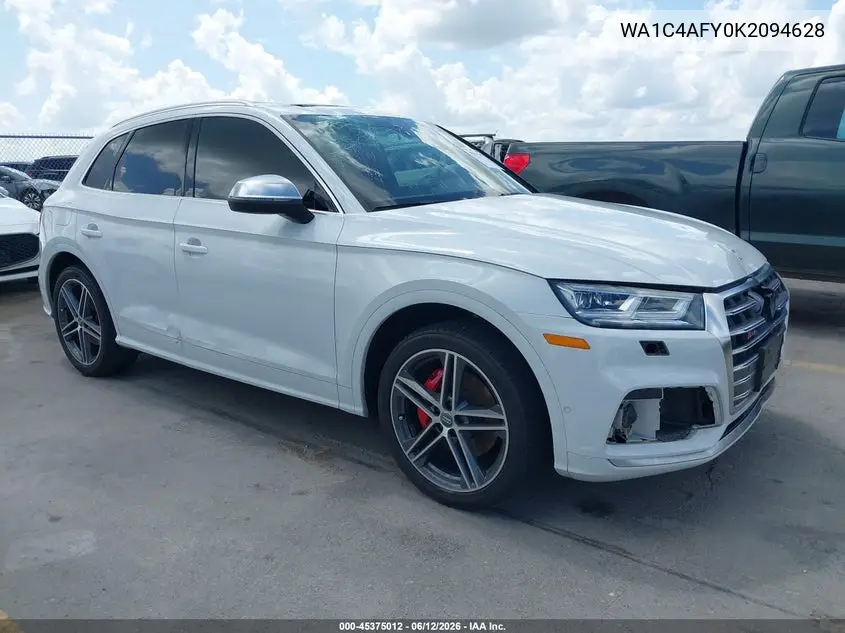 2019 Audi Sq5 3.0T Premium VIN: WA1C4AFY0K2094628 Lot: 45375012
