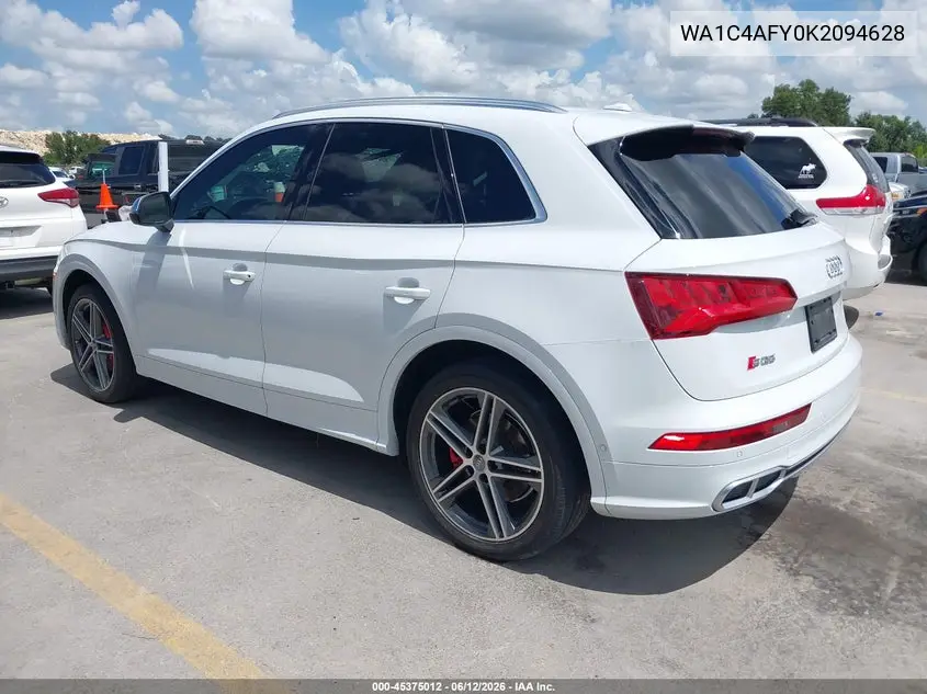 2019 Audi Sq5 3.0T Premium VIN: WA1C4AFY0K2094628 Lot: 45375012