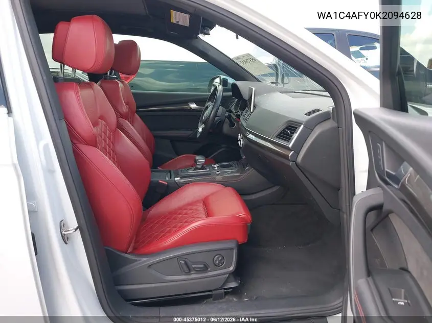 2019 Audi Sq5 3.0T Premium VIN: WA1C4AFY0K2094628 Lot: 45375012