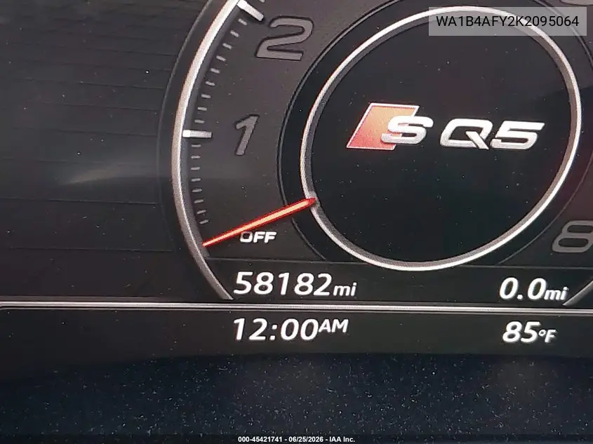 2019 Audi Sq5 3.0T Premium VIN: WA1B4AFY2K2095064 Lot: 45421741