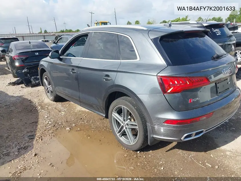 2019 Audi Sq5 3.0T Premium VIN: WA1B4AFY7K2001633 Lot: 45541733