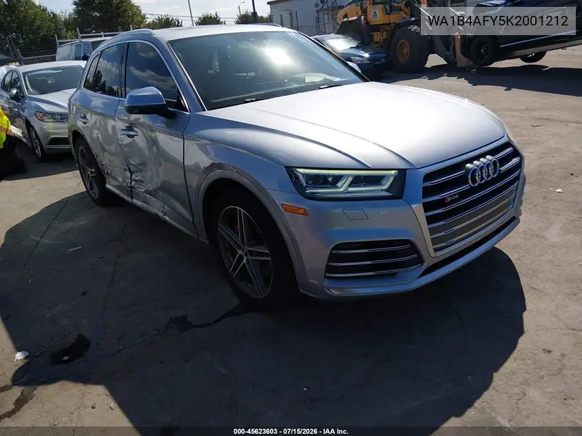 2019 Audi Sq5 3.0T Premium VIN: WA1B4AFY5K2001212 Lot: 45623603