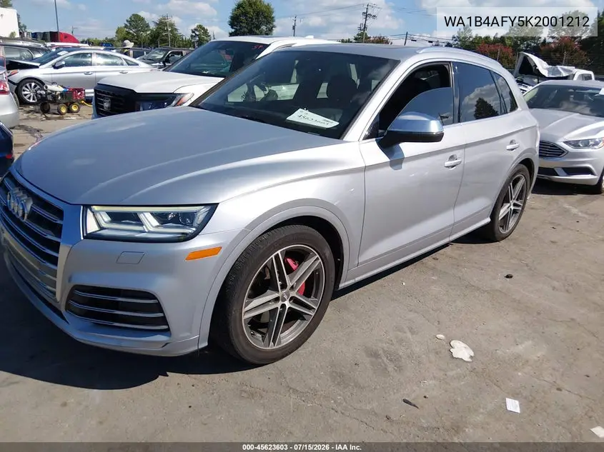 2019 Audi Sq5 3.0T Premium VIN: WA1B4AFY5K2001212 Lot: 45623603