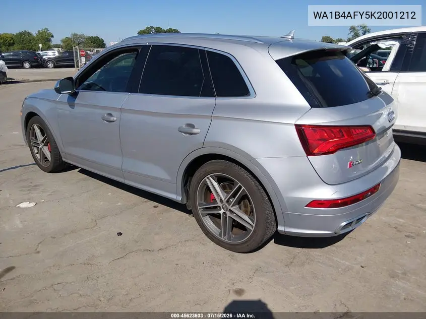 2019 Audi Sq5 3.0T Premium VIN: WA1B4AFY5K2001212 Lot: 45623603