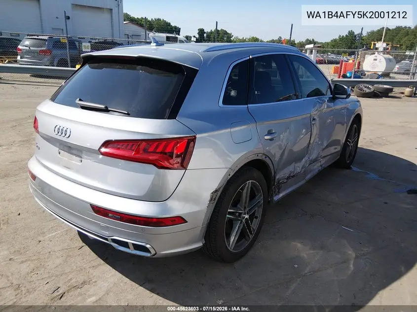 2019 Audi Sq5 3.0T Premium VIN: WA1B4AFY5K2001212 Lot: 45623603