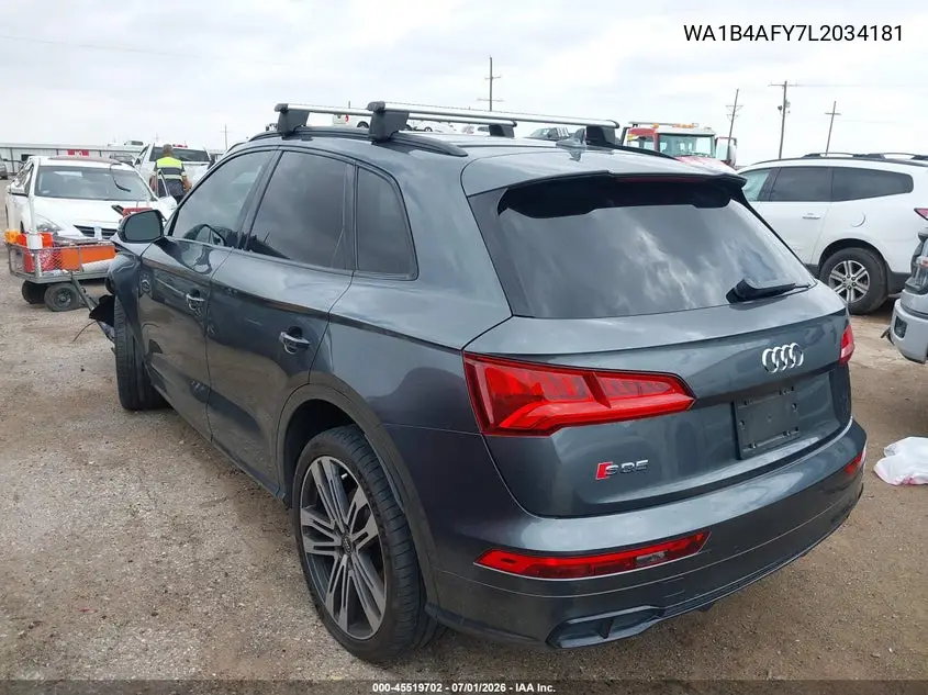 2020 Audi Sq5 Premium Plus Tfsi Quattro Tiptronic VIN: WA1B4AFY7L2034181 Lot: 45519702