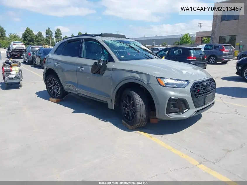 2021 Audi Sq5 Prestige Tfsi Quattro Tiptronic VIN: WA1C4AFY0M2013467 Lot: 45047508