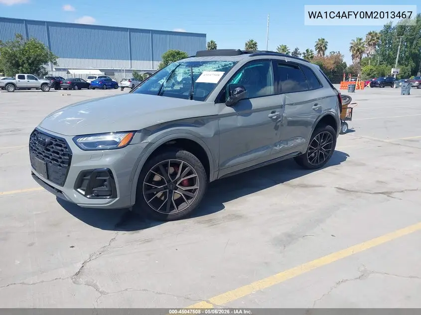 2021 Audi Sq5 Prestige Tfsi Quattro Tiptronic VIN: WA1C4AFY0M2013467 Lot: 45047508