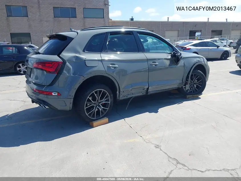 2021 Audi Sq5 Prestige Tfsi Quattro Tiptronic VIN: WA1C4AFY0M2013467 Lot: 45047508