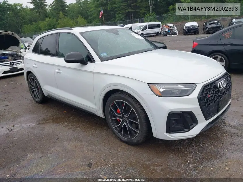 2021 Audi Sq5 Premium Plus Tfsi Quattro Tiptronic VIN: WA1B4AFY3M2002393 Lot: 45441295